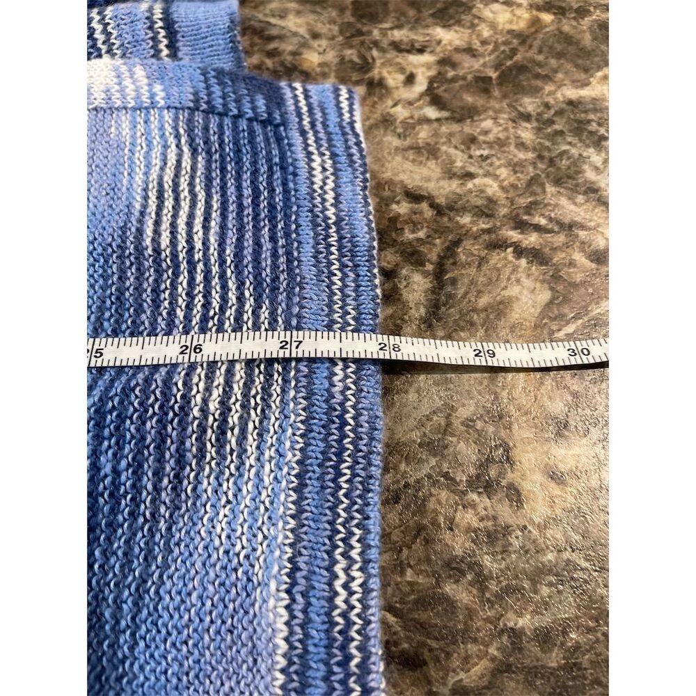 GAP Women's Blue Knit Stripe Open Front Cardigan Sweater Size M (sku269) - Picture 6 of 10
